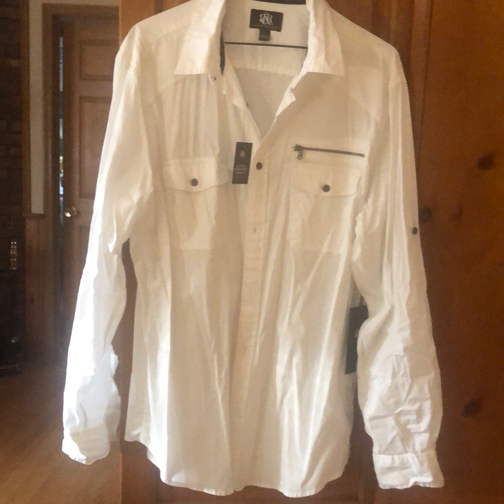 Rock & Republic Men’s New with Tags White Button Down Shirt Large